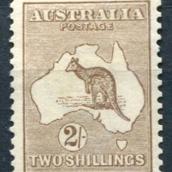 2/- brown. MLH, centred low. ACSC 35A, Cat. $650