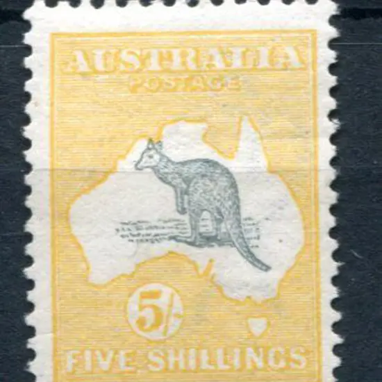 5/- grey & yellow with "Break in Gulf of ...