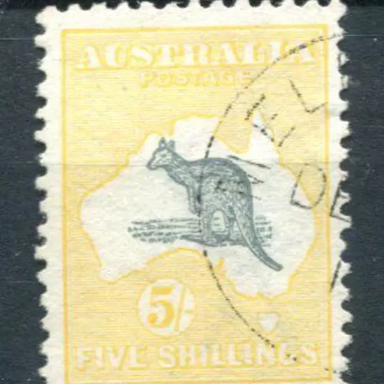 5/- grey & yellow. CTO with "DE…13" cds. Good ...