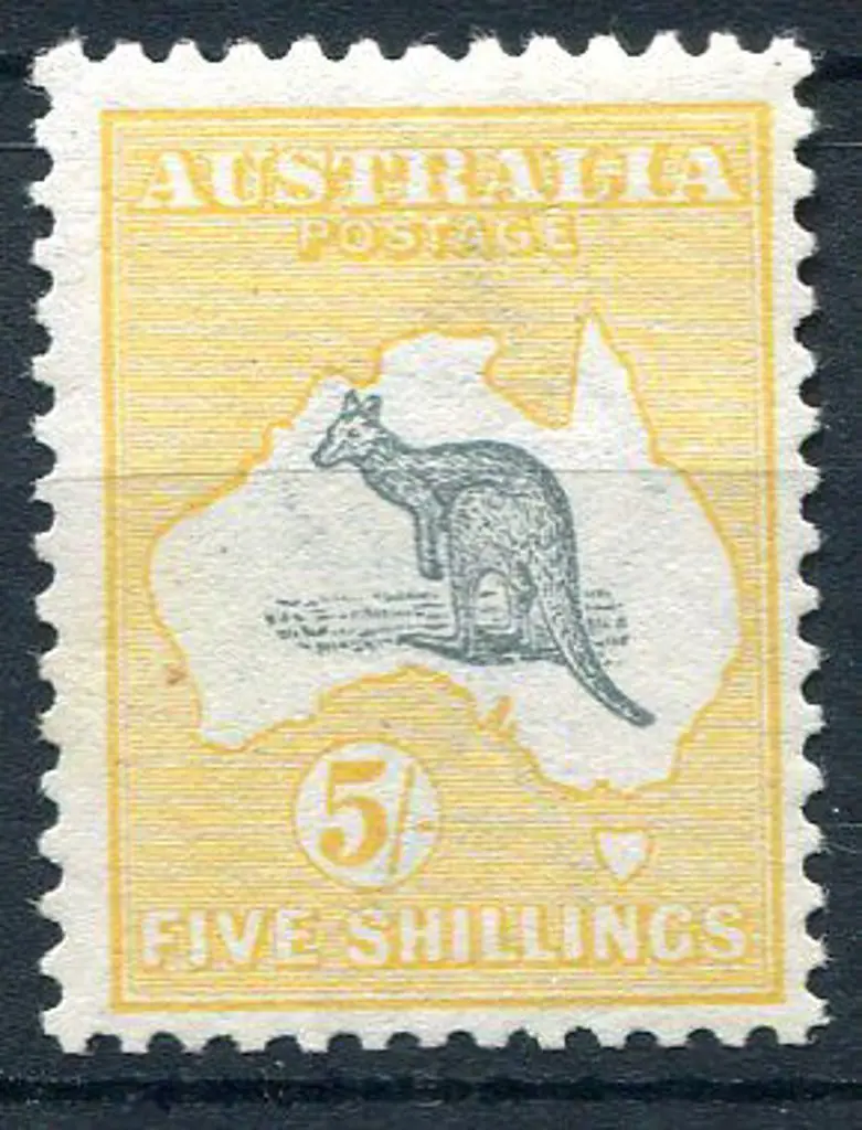 5/- grey & yellow. Fresh MUH, centred bottom ... Image 1++