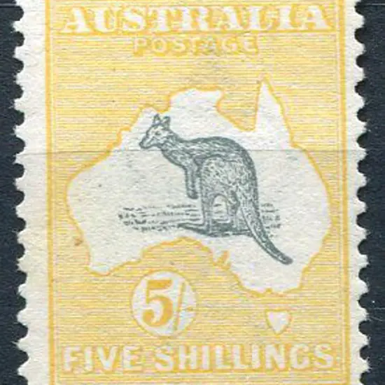 5/- grey & yellow. Fresh MUH, centred bottom ...