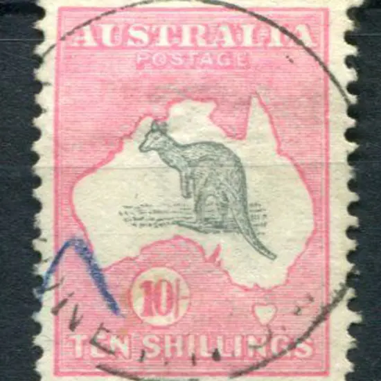 10/- grey & pink. Small blue crayon mark but ...