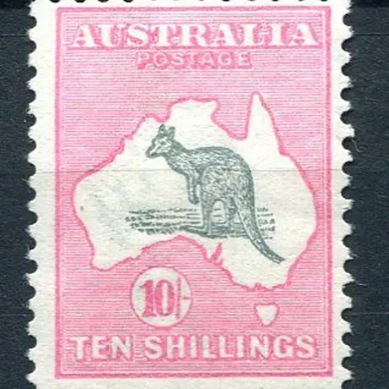 10/- grey & pink. MVLH, centred high. Strong ...