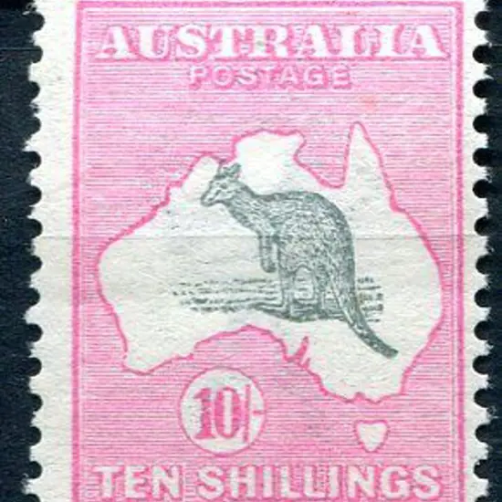 10/- grey & pink. A little off centre with light ...