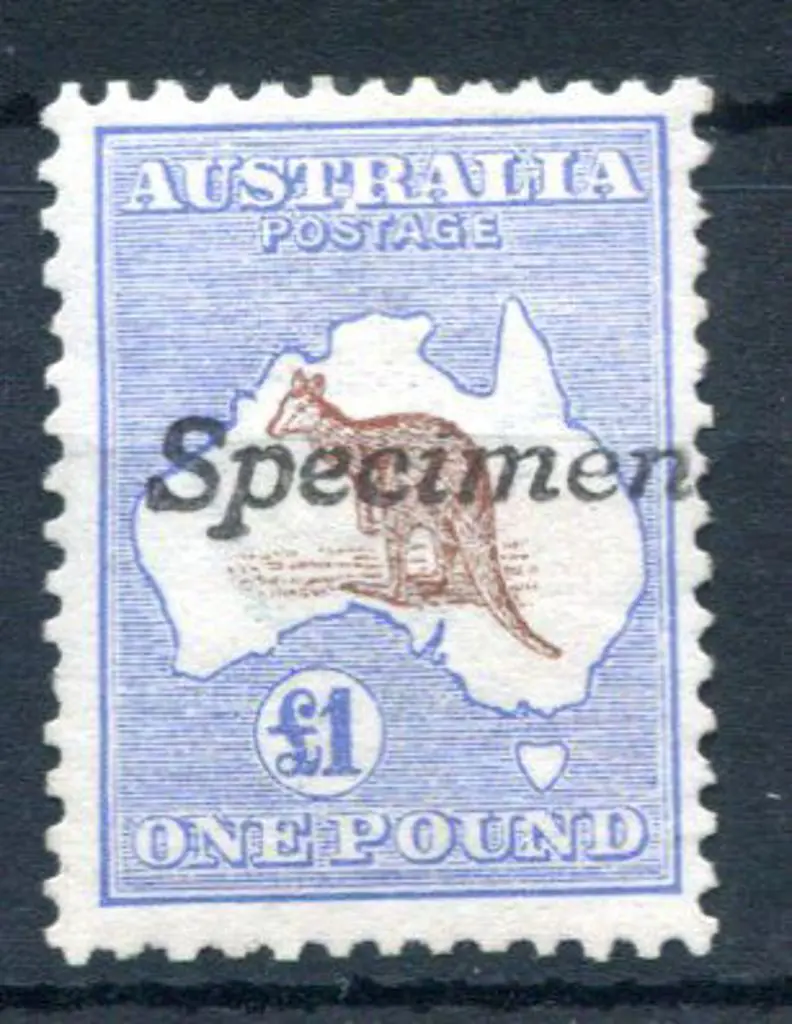 £1 red-brown & blue handstamped "Specimen", type ... Image 1++