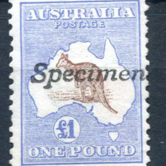 £1 red-brown & blue handstamped "Specimen", type ...