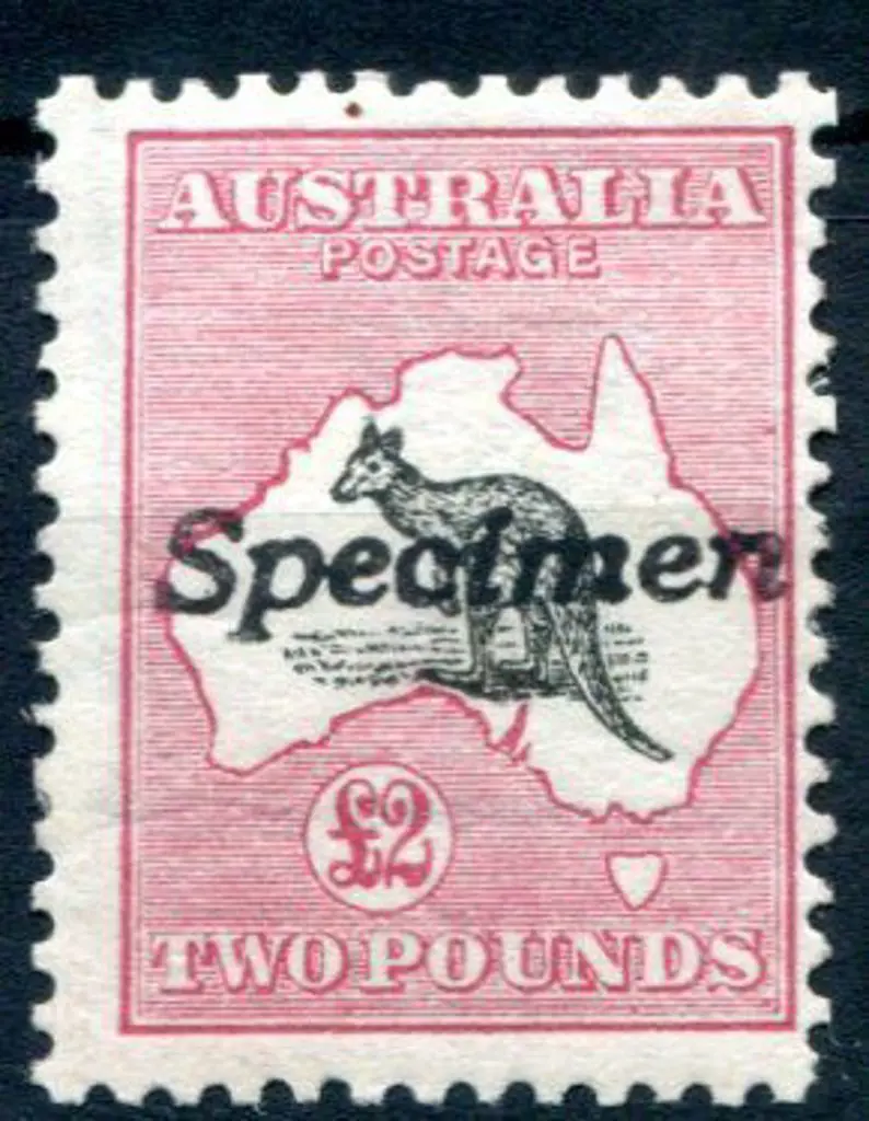 £2 black & rose, handstamped "Specimen", type A. ... Image 1++