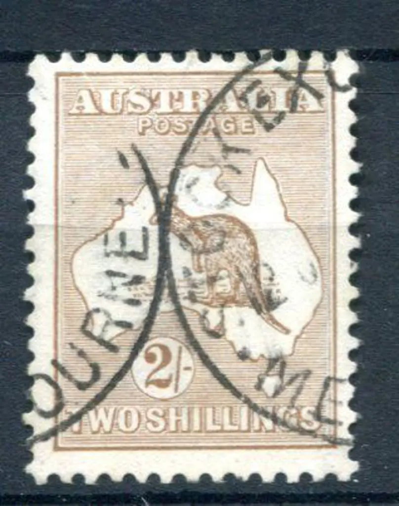2/- light brown fine used with 2 partial "Stock ... Image 1++
