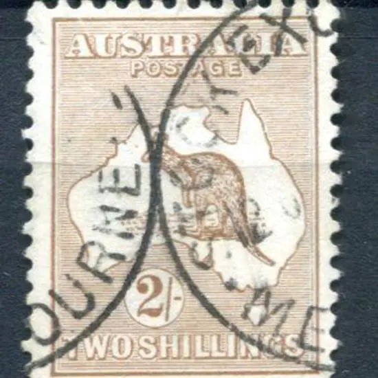 2/- light brown fine used with 2 partial "Stock ...