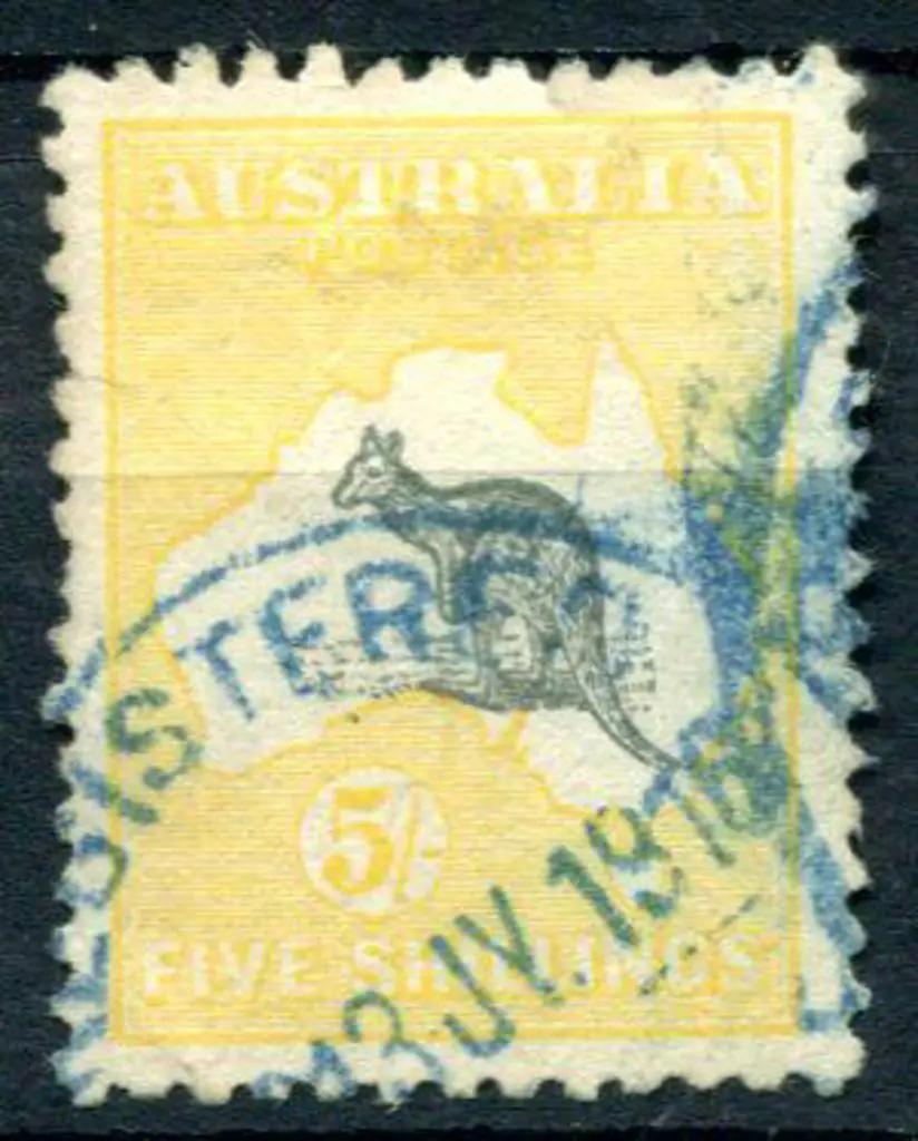 5/- deep grey & yellow with inverted wmk. Good to ... Image 1++