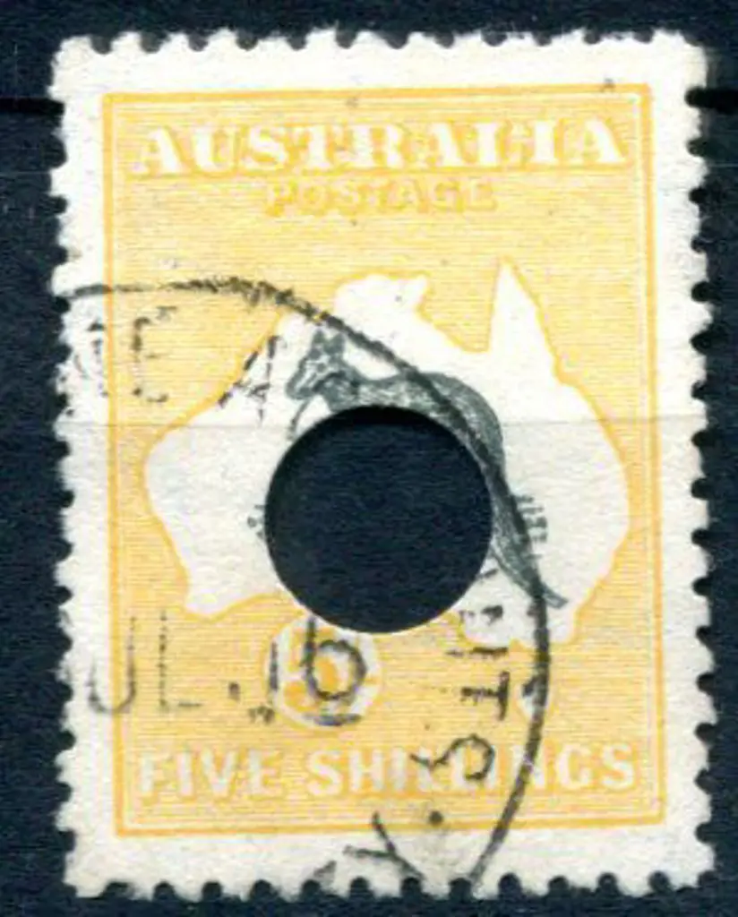 5/- deep grey & chrome with Telegraph puncture. ... Image 1++
