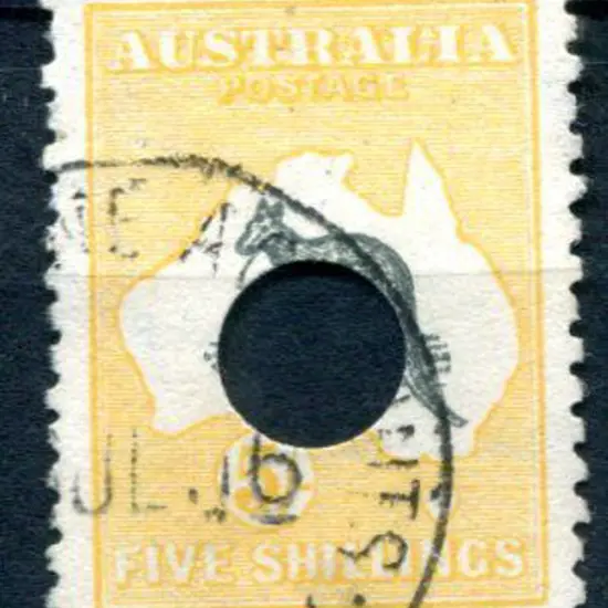 5/- deep grey & chrome with Telegraph puncture. ...