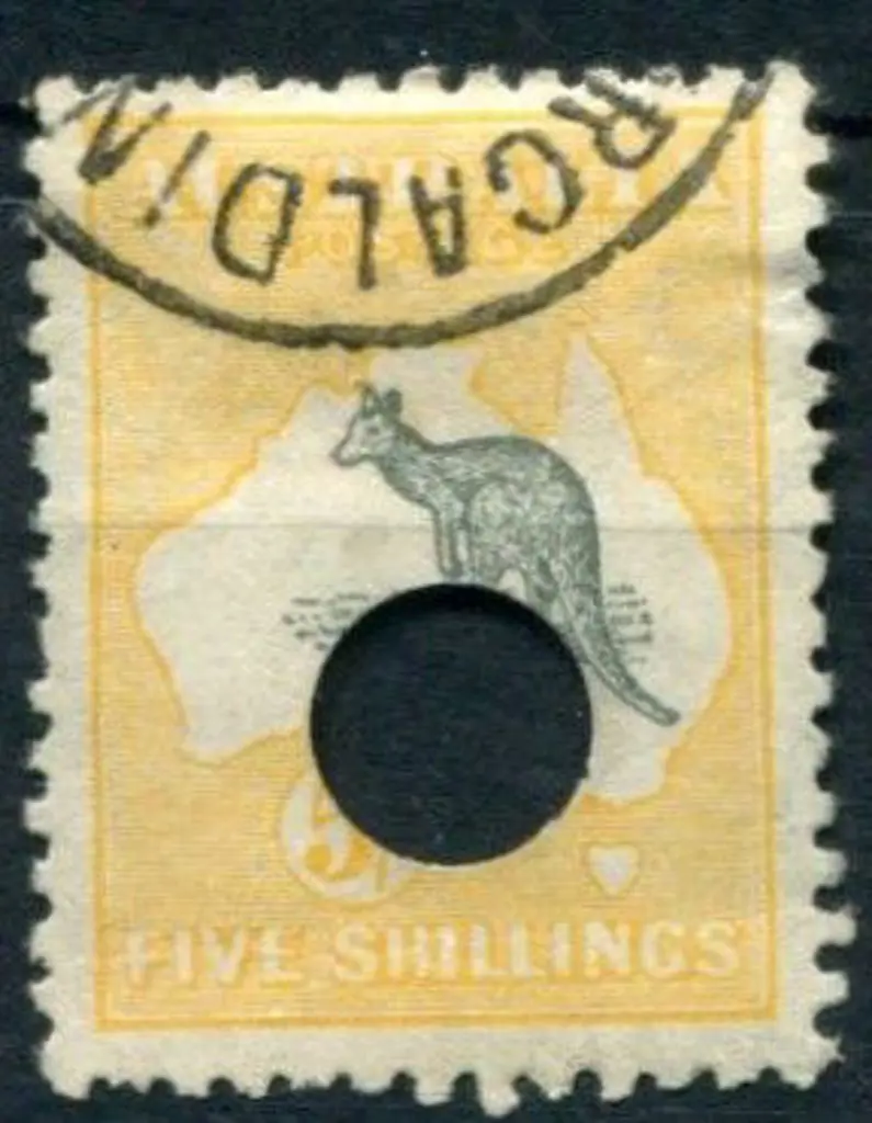 5/- deep grey & chrome with Telegraph puncture. ... Image 1++
