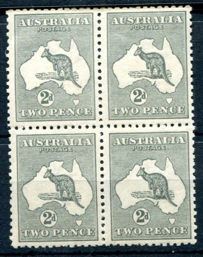2d grey. MUH block of 4, diagonal crease affecting ... Image 1++