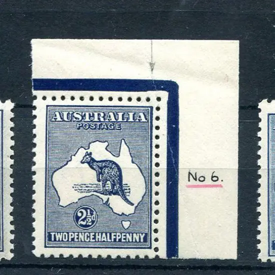 2½d blue, MUH, well centred (ACSC 11a, Cat. $100), ...