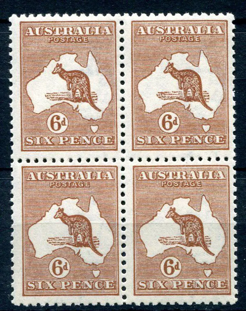 6d chestnut block of 4. Superb MUH. ACSC 21A, Cat. ... Image 1++