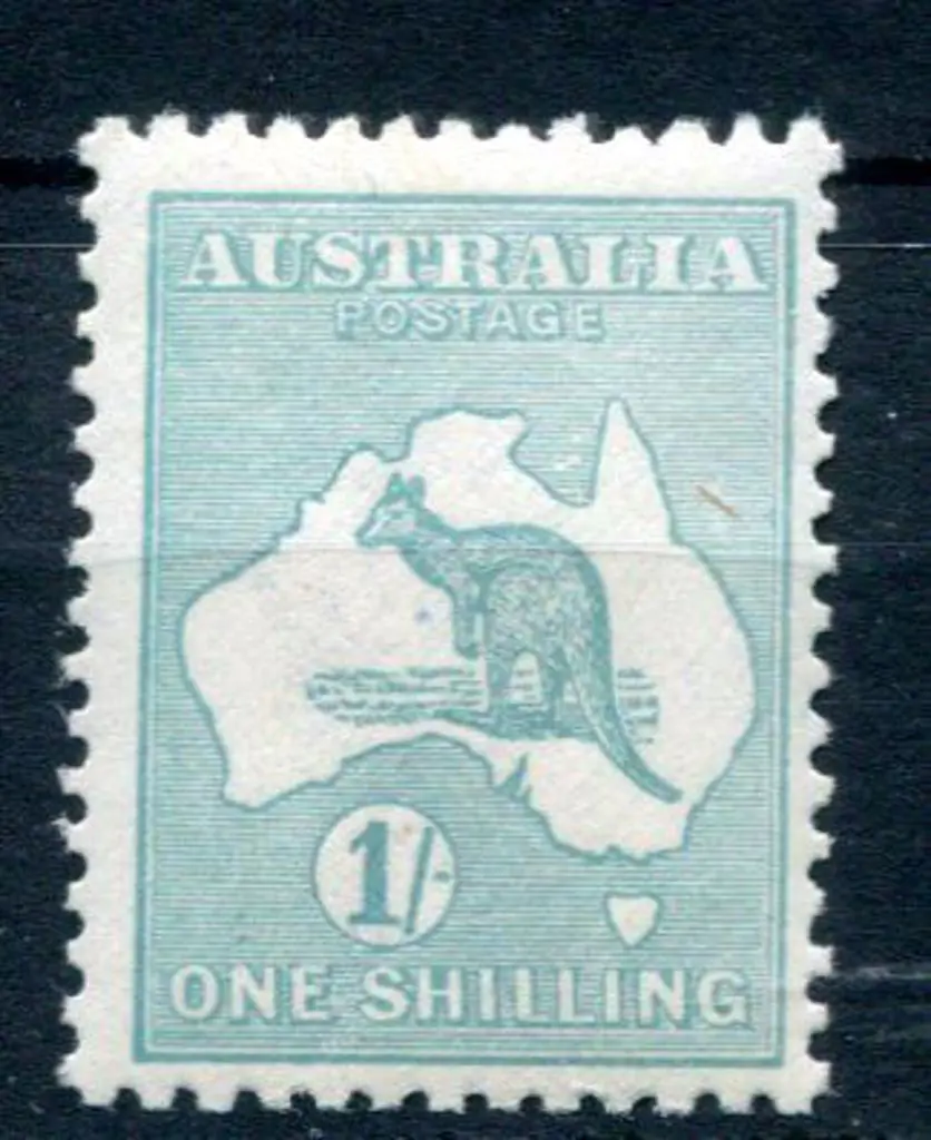1/- blue-green Die II with "White flaws in Gulf…" ... Image 1++