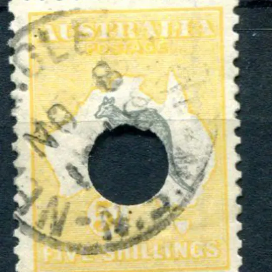 5/- grey black & chrome with "broken coast near ...