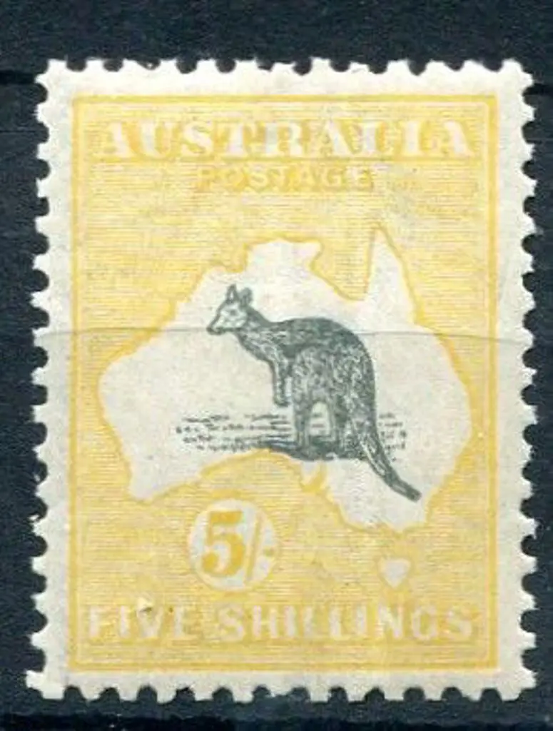 5/- grey-black & yellow-orange. MUH, light ... Image 1++