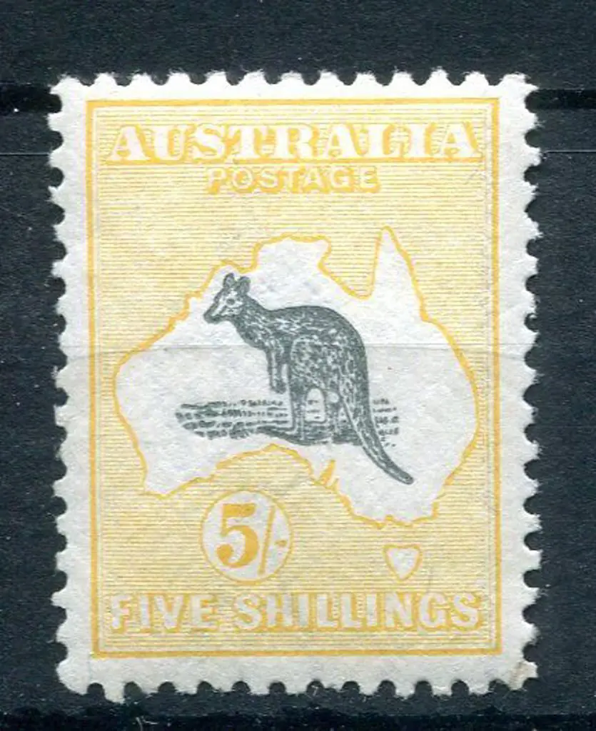 5/- grey & deep yellow with “Two breaks in N.S.W. ... Image 1++