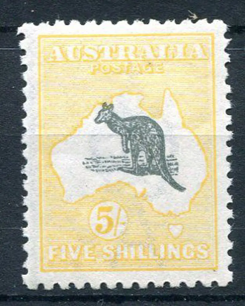 5/- jet-black (aniline) & pale yellow. Fresh MVLH ... Image 1++