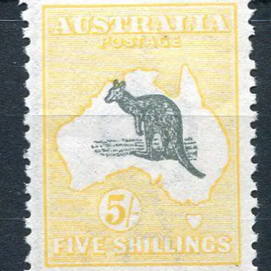 5/- jet-black (aniline) & pale yellow. Fresh MVLH ...