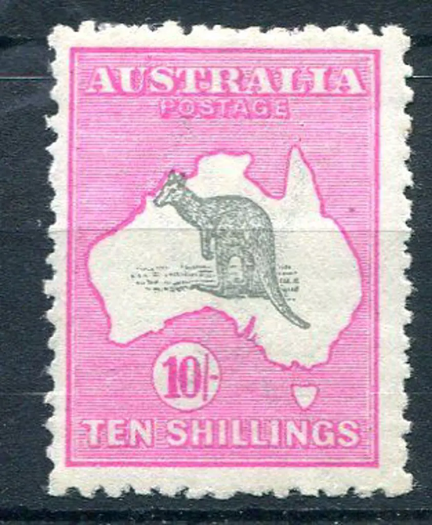10/- grey & deep aniline pink. MLH, centred ... Image 1++