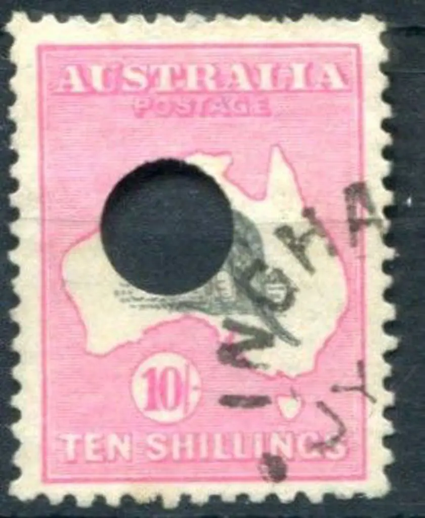 10/- grey & deep aniline-pink with Telegraph ... Image 1++