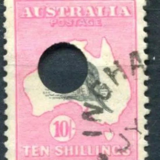10/- grey & deep aniline-pink with Telegraph ...