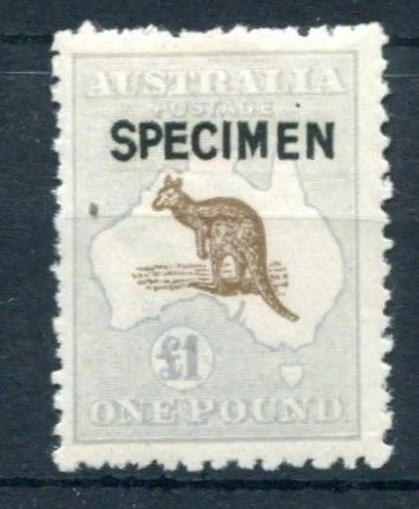 £1 chocolate & milky blue ovptd "SPECIMEN" type B. ... Image 1++