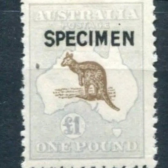 £1 chocolate & milky blue ovptd "SPECIMEN" type B. ...