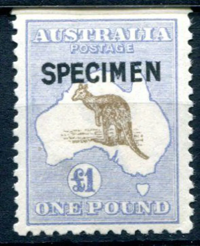 £1 purple-brown & blue ovptd "SPECIMEN" type B. ... Image 1++