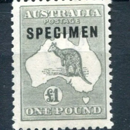 £1 grey ovptd "SPECIMEN" type C. MUH. ACSC 53xb, ...