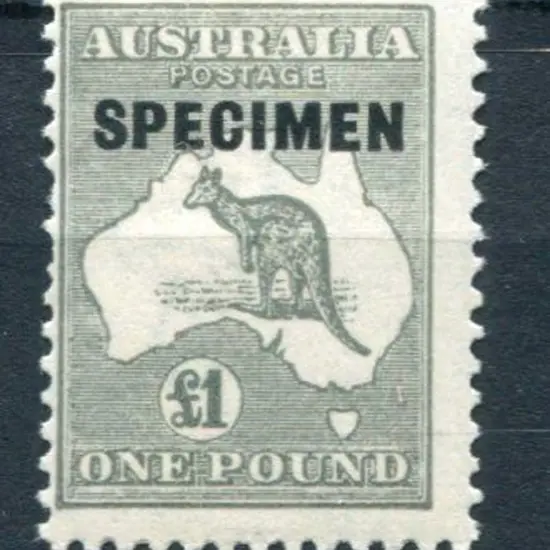 £1 grey ovptd "SPECIMEN" type D. MLH centred left ...
