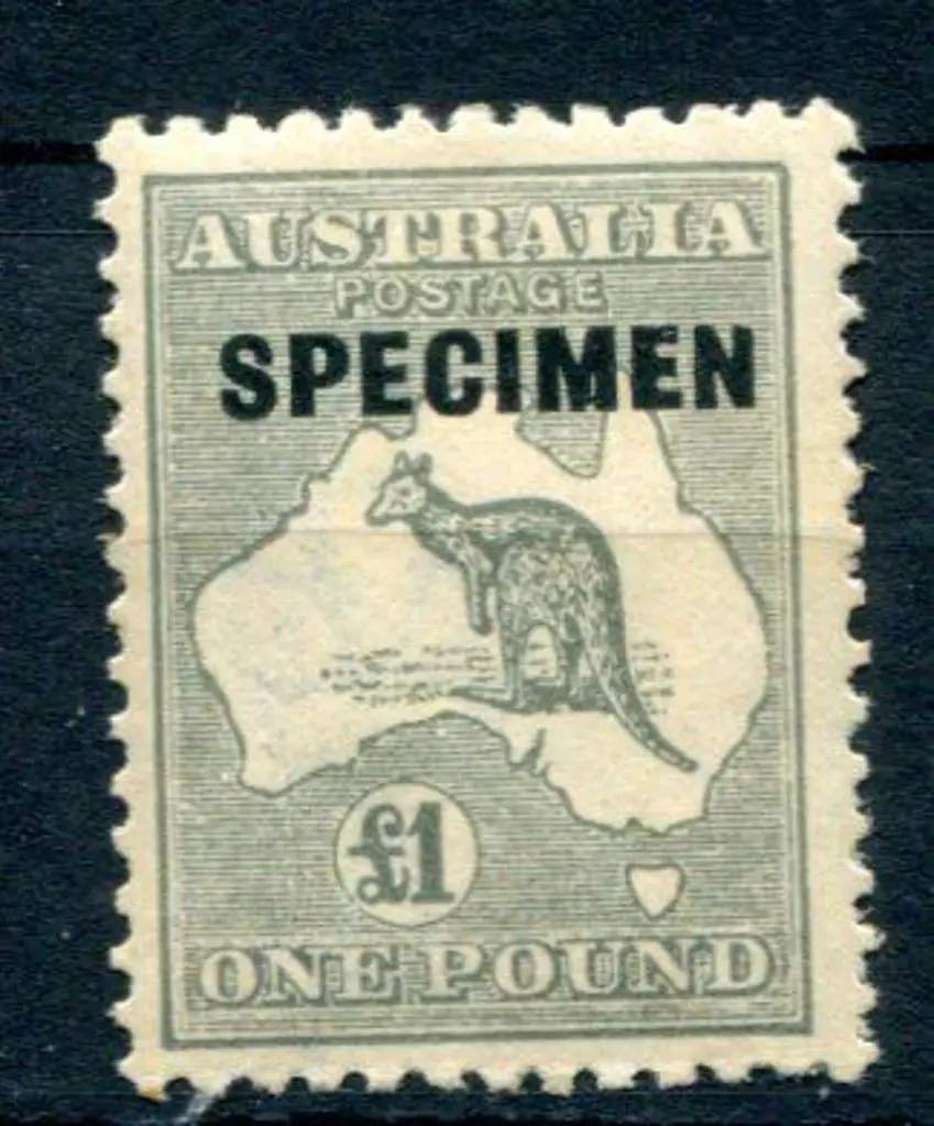 £1 grey ovptd "SPECIMEN" type D. MLH with tanned ... Image 1++