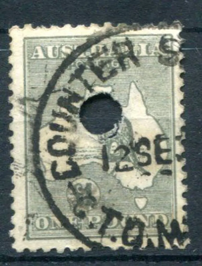 £1 deep grey with small central Telegraph ... Image 1++