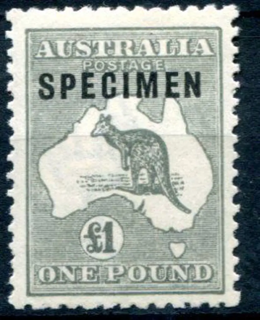 £1 deep grey ovptd "SPECIMEN" type C. Superb MUH. ... Image 1++