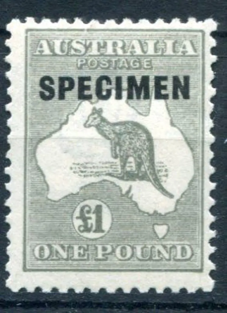 £1 deep grey ovptd "SPECIMEN" type D. Fine MUH, ... Image 1++