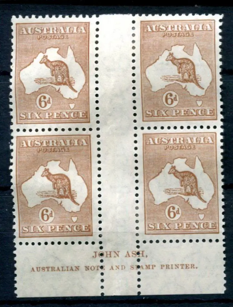 1929/30 Small Multiple Watermark 6d chestnut, ... Image 1++