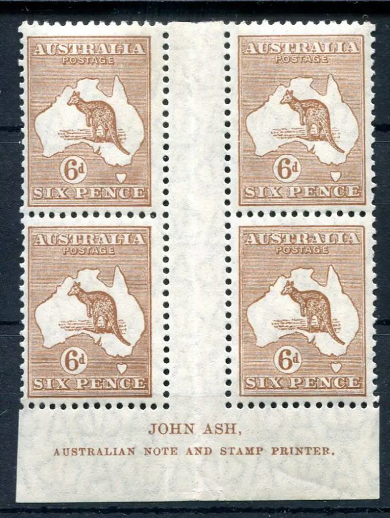 1929/30 Small Multiple Watermark 6d chestnut, ... Image 1++