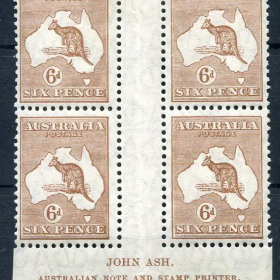 1929/30 Small Multiple Watermark 6d chestnut, ...