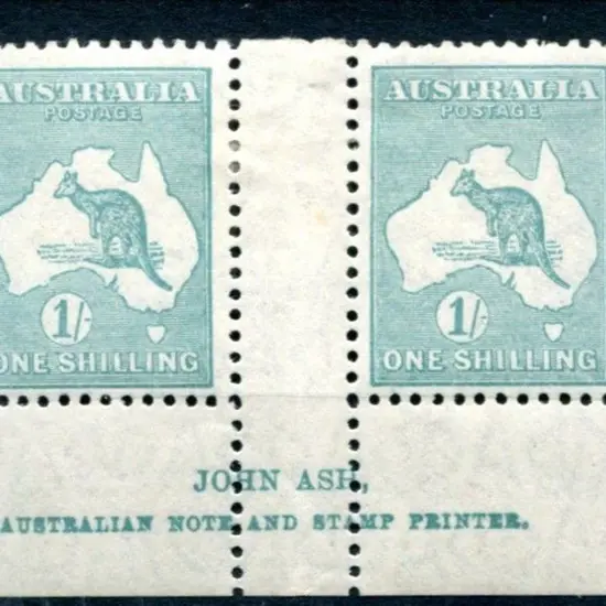 1929/30 Small Multiple Watermark 1/- blue-green ...