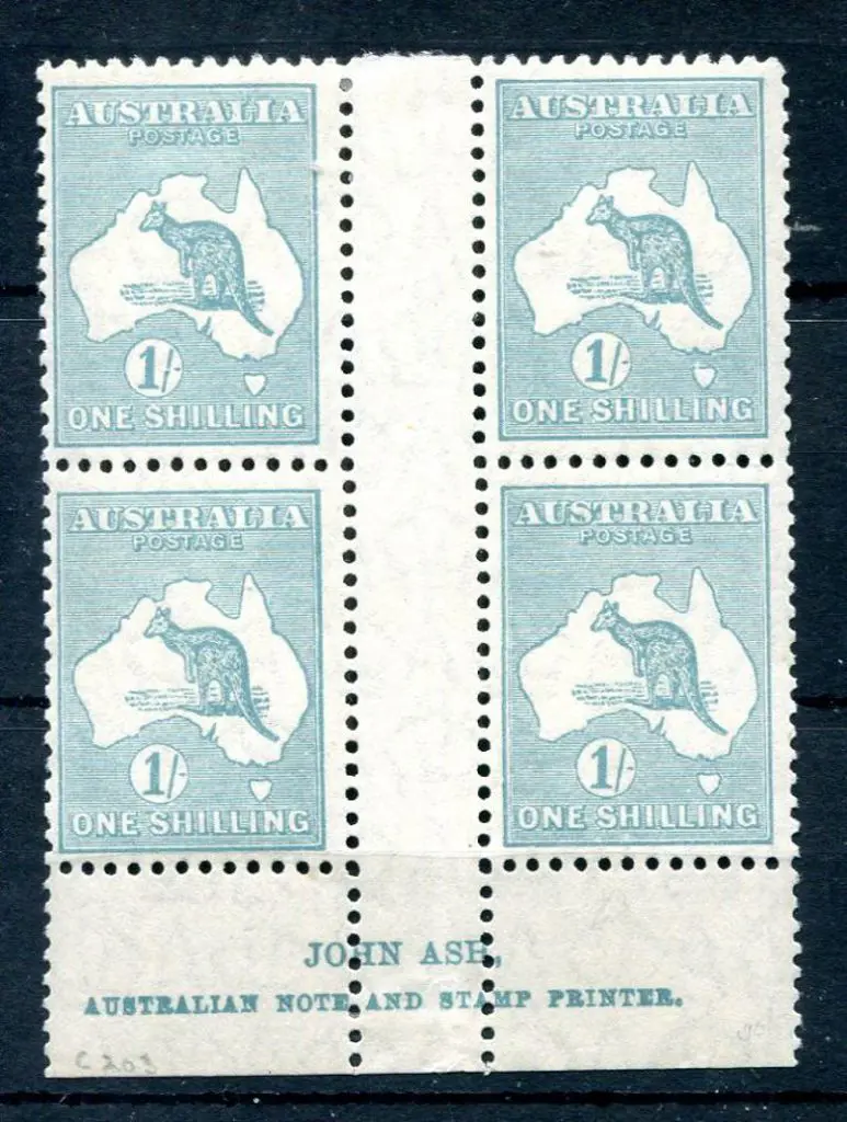 1929/30 Small Multiple Watermark 1/- blue-green, ... Image 1++