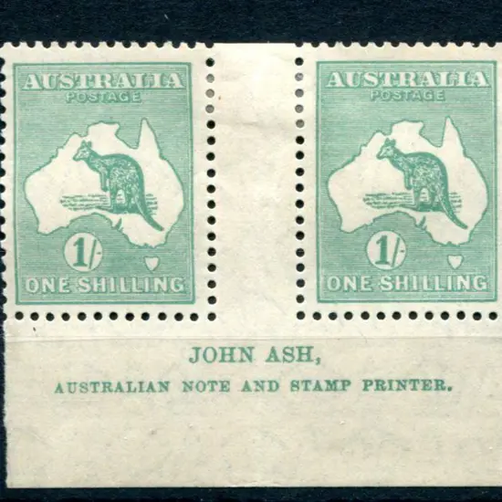 1929/30 Small Multiple Watermark 1/- blue-green, ...