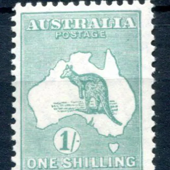 1929/30 Small Multiple Watermark 1/- blue-green. ...