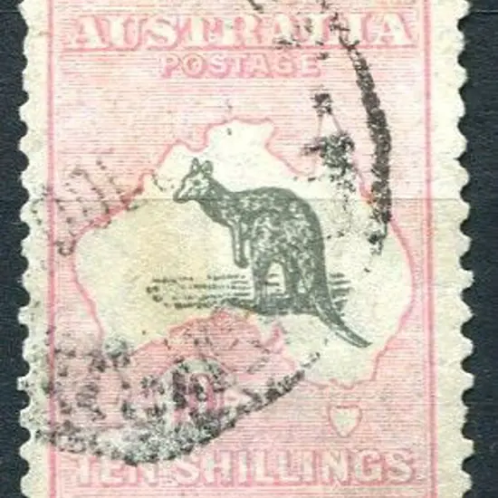 1929/30 Small Multiple Watermark 10/- grey & pale ...