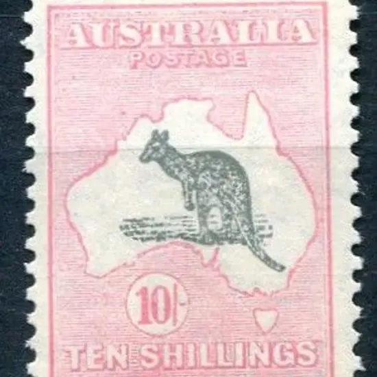 1929/30 Small Multiple Watermark 10/- grey & pink. ...