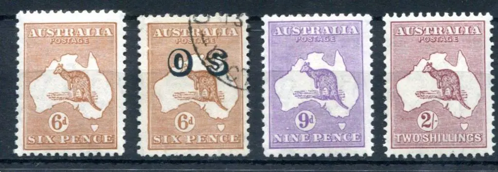 1931-47 CofA 6d chestnut MUH, ovptd "OS" F/U, 9d ... Image 1++