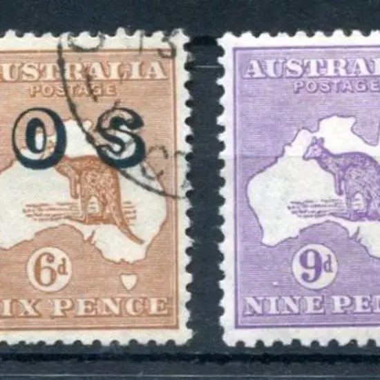 1931-47 CofA 6d chestnut MUH, ovptd "OS" F/U, 9d ...
