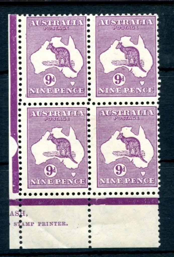1931-47 CofA 9d violet in lower left selvedge part ... Image 1++